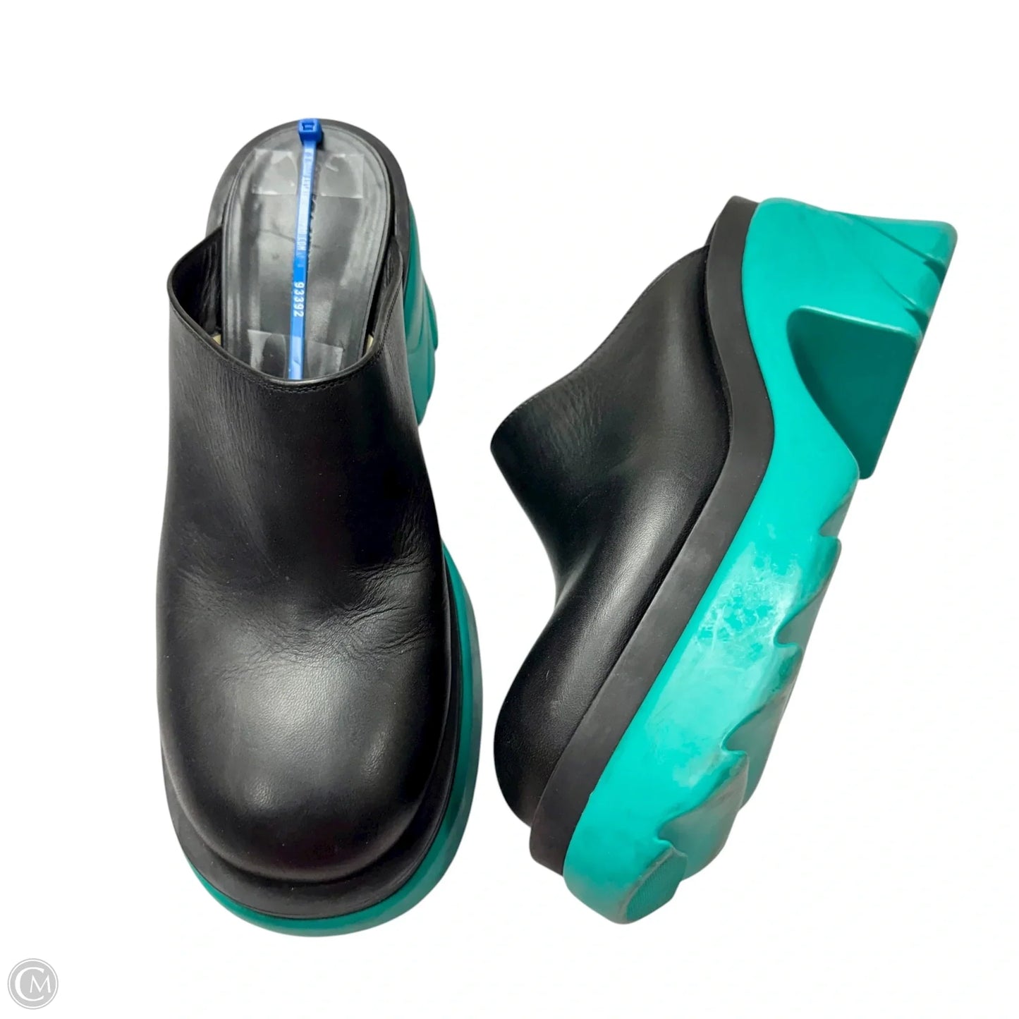 Shoes Luxury Designer By Bottega Veneta In Black & Green, Size: 10