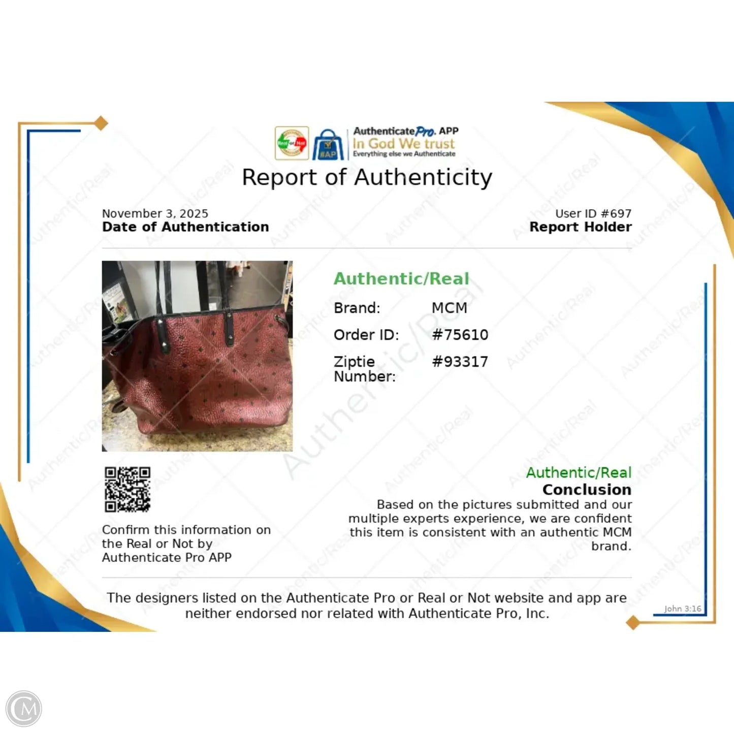 Tote Luxury Designer By Mcm, Size: Large