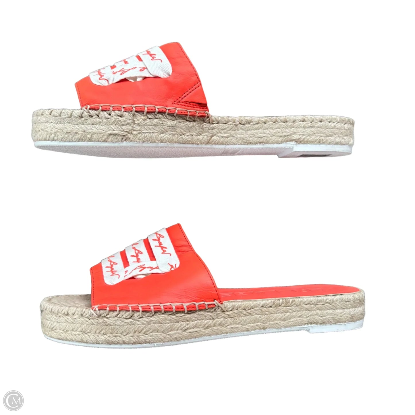 Sandals Designer By Karl Lagerfeld In Orange & White, Size: 8
