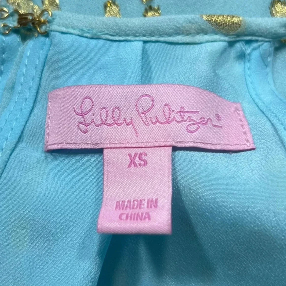 Tank Top Designer By Lilly Pulitzer In Blue & Gold, Size: Xs