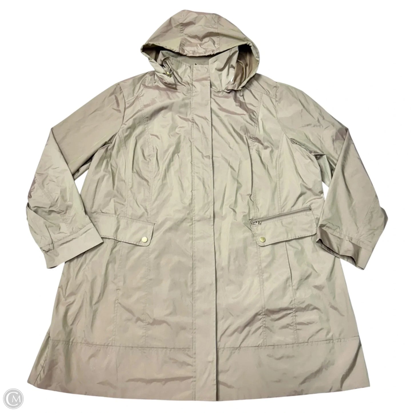 Jacket Windbreaker By Cole-haan In Tan, Size: 3x