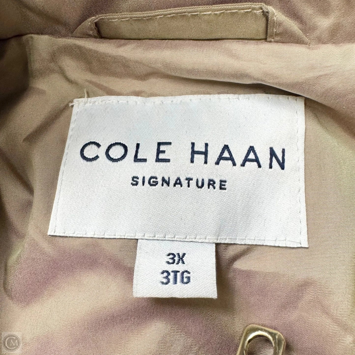 Jacket Windbreaker By Cole-haan In Tan, Size: 3x