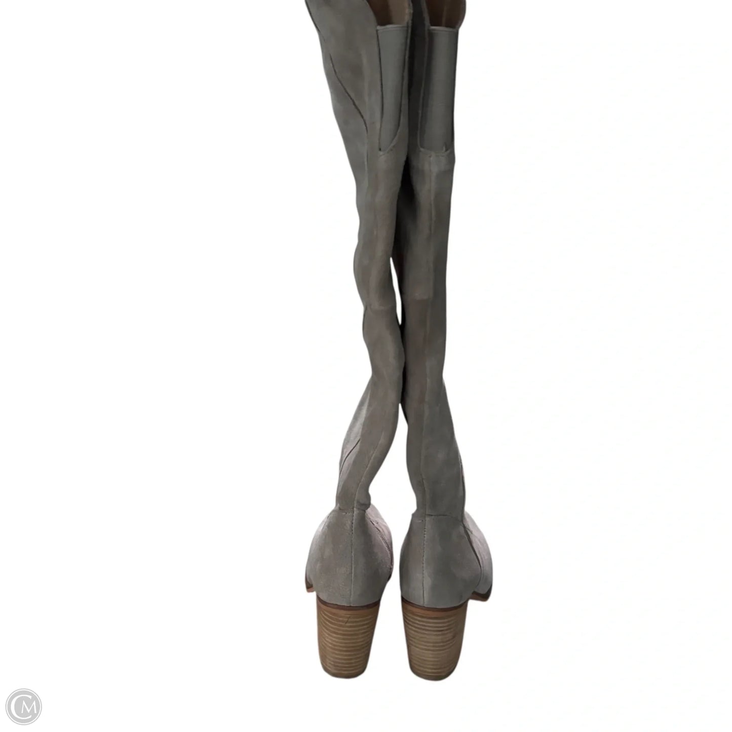 Boots Knee Heels By Diba In Grey, Size: 7.5