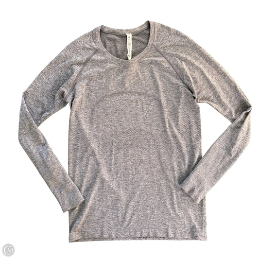 Athletic Top Long Sleeve Crewneck By Lululemon In Grey, Size: M