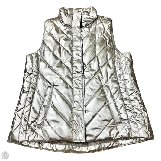 Vest Puffer & Quilted By Talbots In Silver, Size: Xl