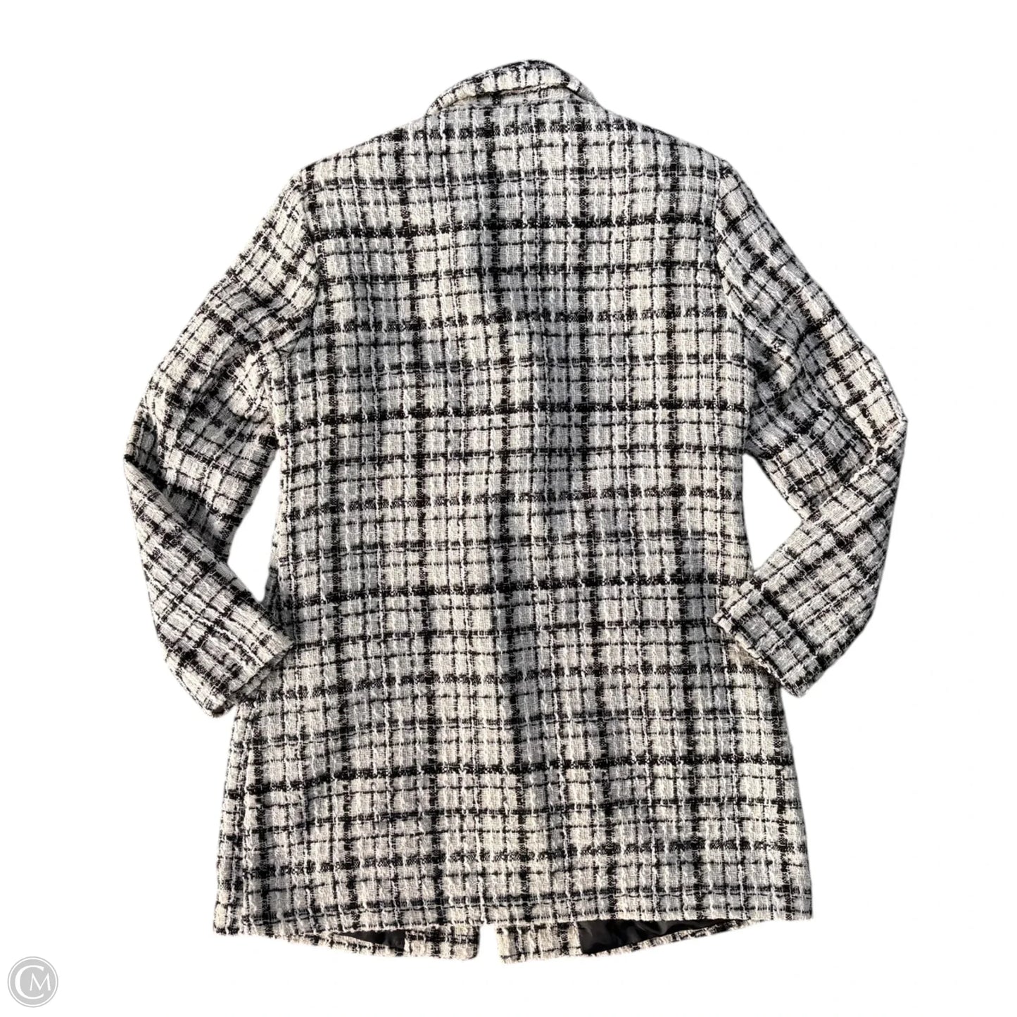 Coat Peacoat By Azel Hazel In Black & White, Size: M