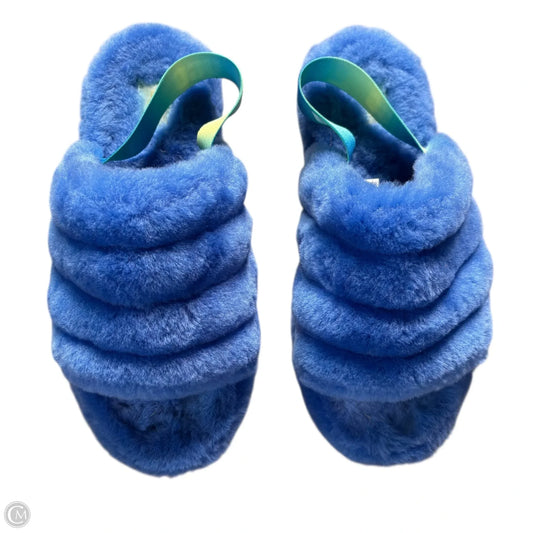 Slippers Designer By Ugg In Blue, Size: 8