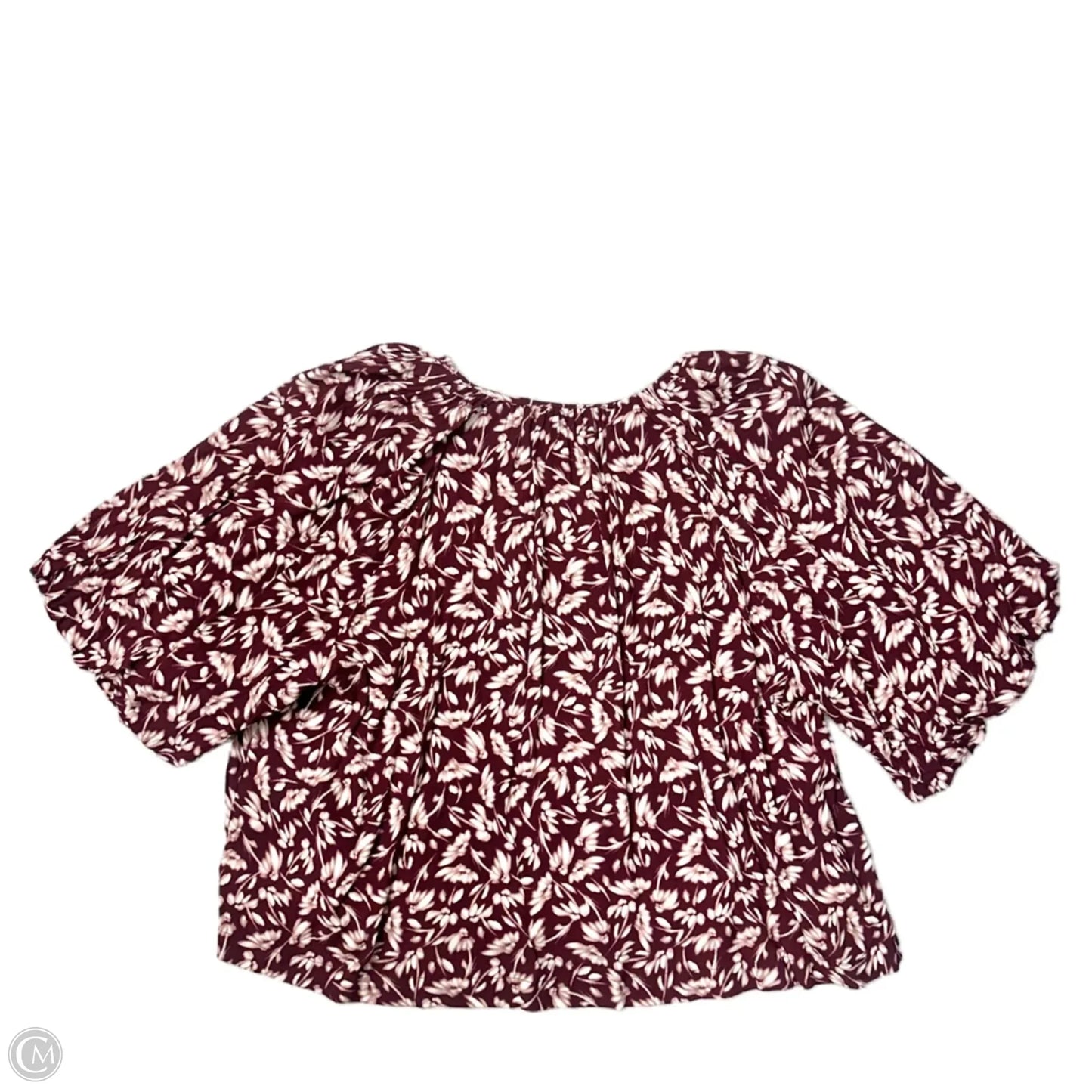 Top Short Sleeve By Madewell In Red & White, Size: L