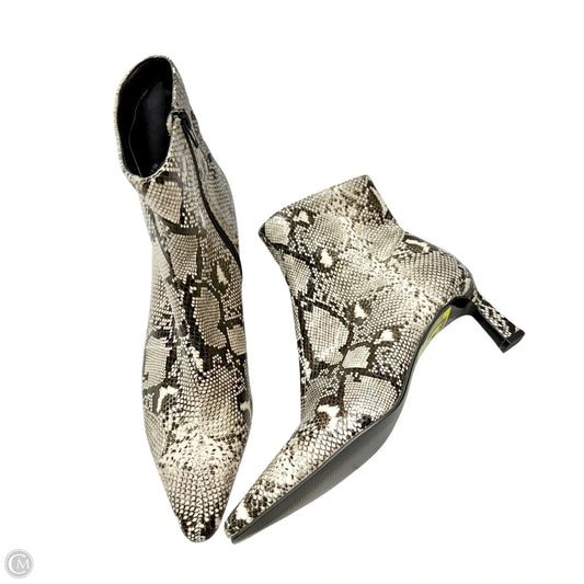 Boots Ankle Heels By Steve Madden In Snakeskin Print, Size: 9