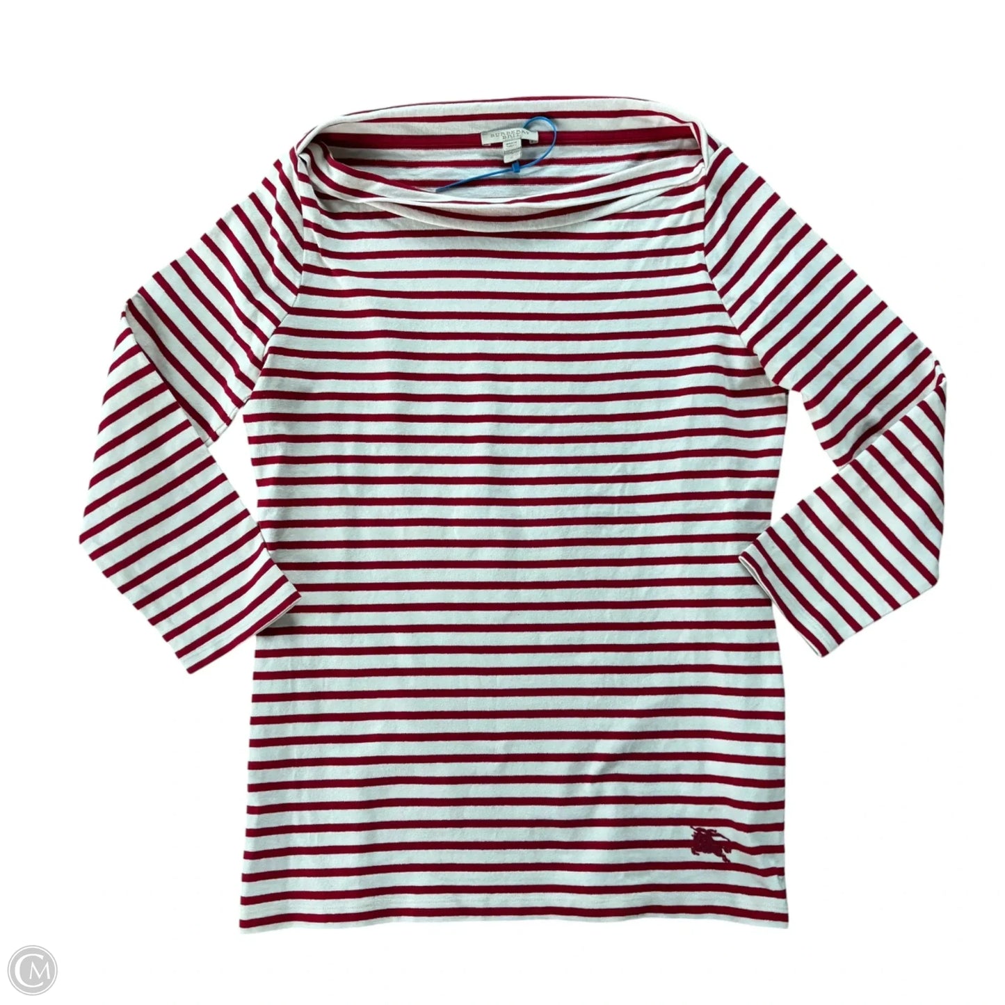 Top Long Sleeve Luxury Designer By Burberry In Striped Pattern, Size: L