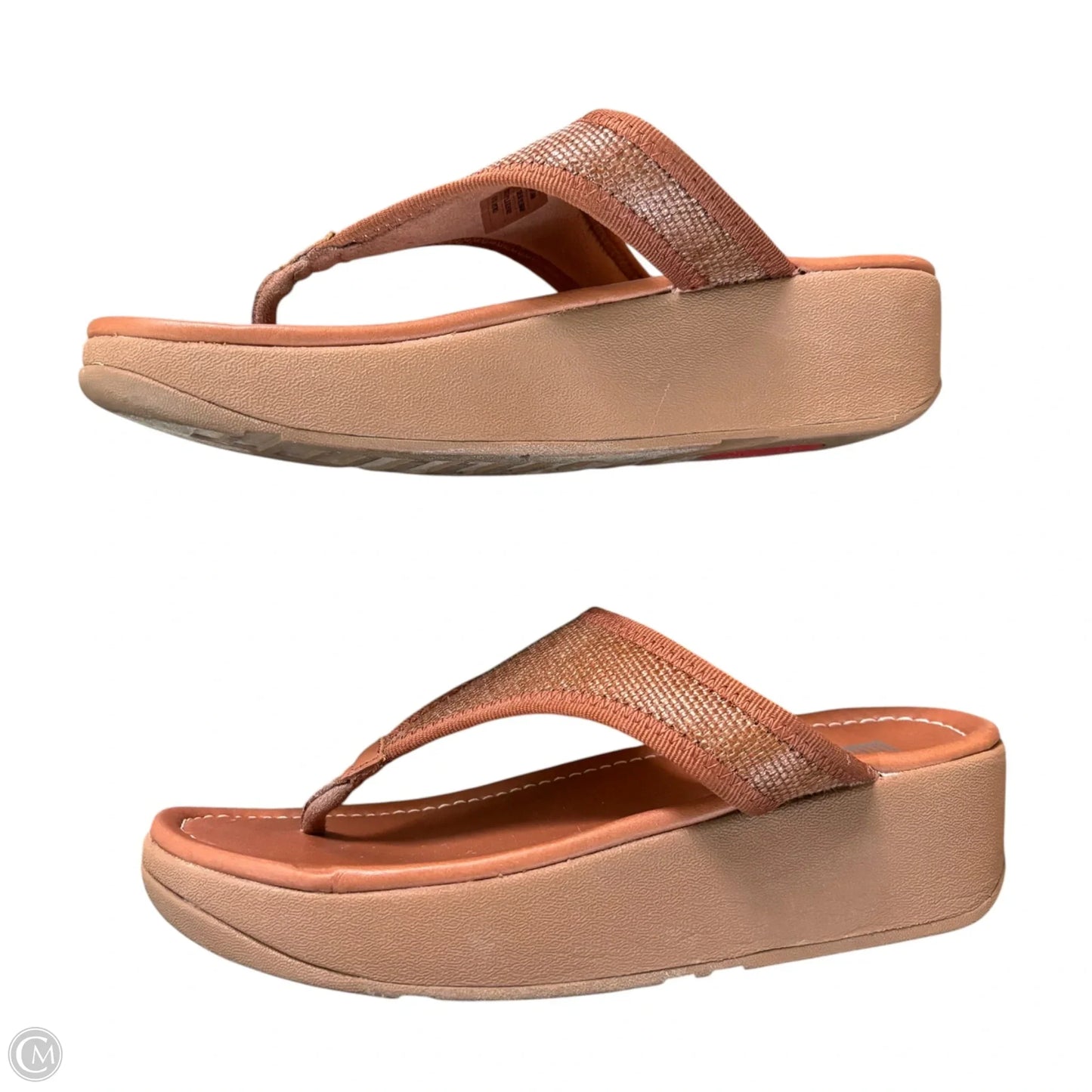 Sandals Heels Wedge By Fitflop In Brown, Size: 7