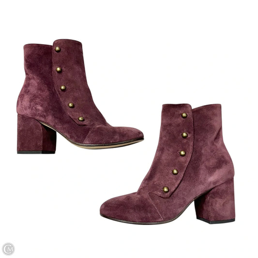 Boots Ankle Heels By Officine Creative In Purple, Size: 7