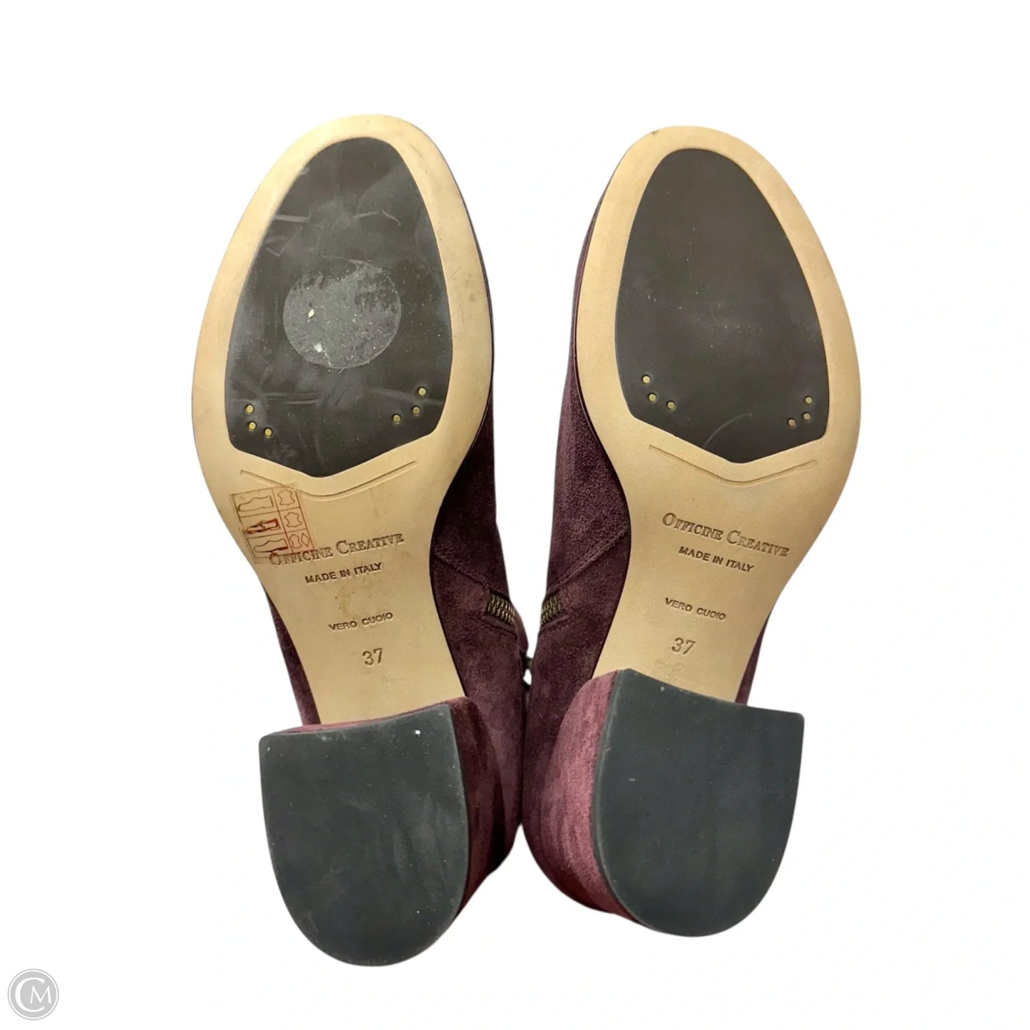 Boots Ankle Heels By Officine Creative In Purple, Size: 7
