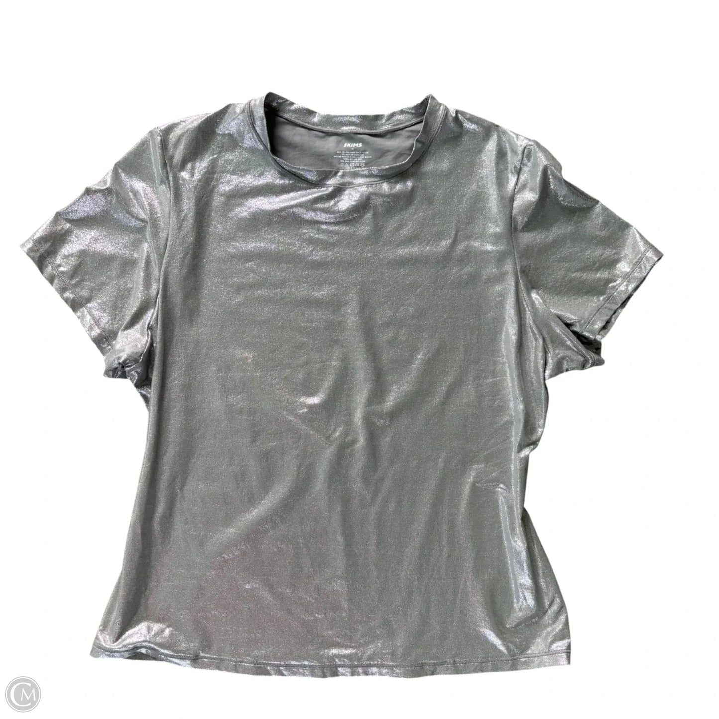 Top Short Sleeve By Skims In Silver, Size: Xl