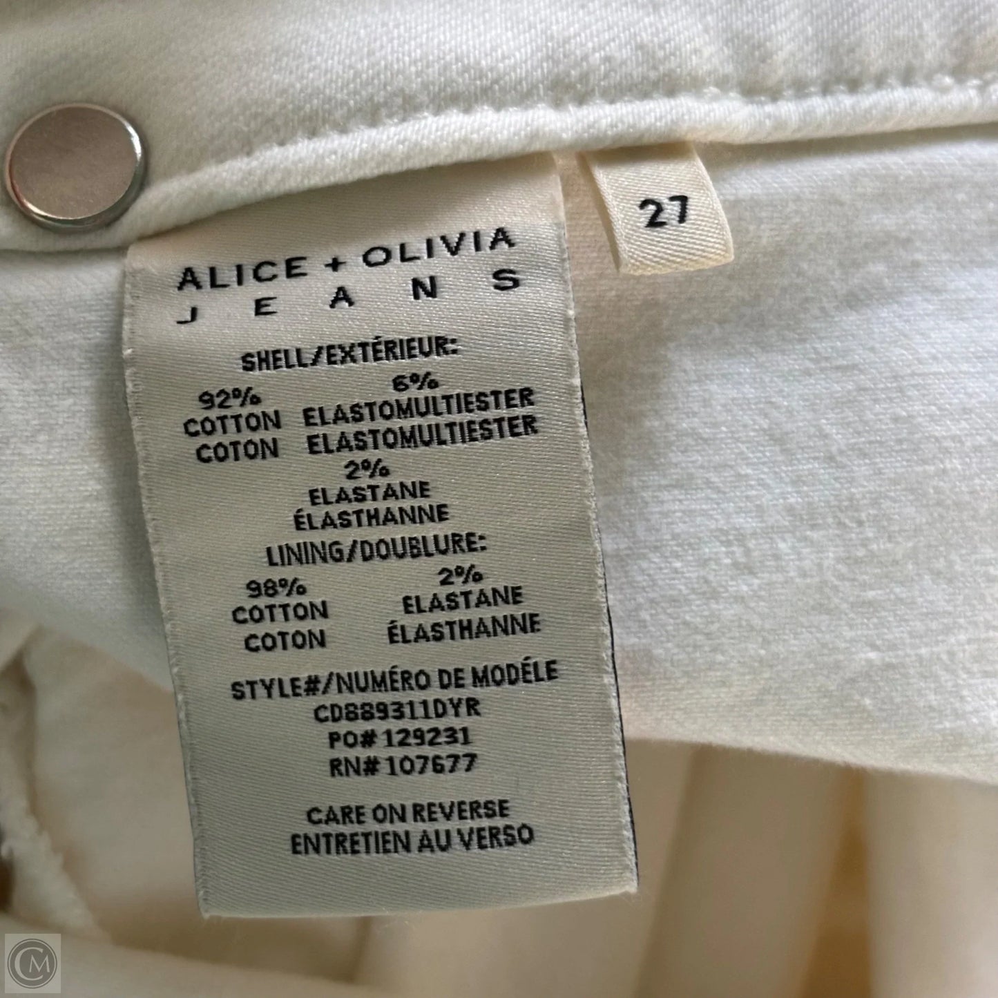 Jeans Designer By Alice + Olivia In White, Size: 4
