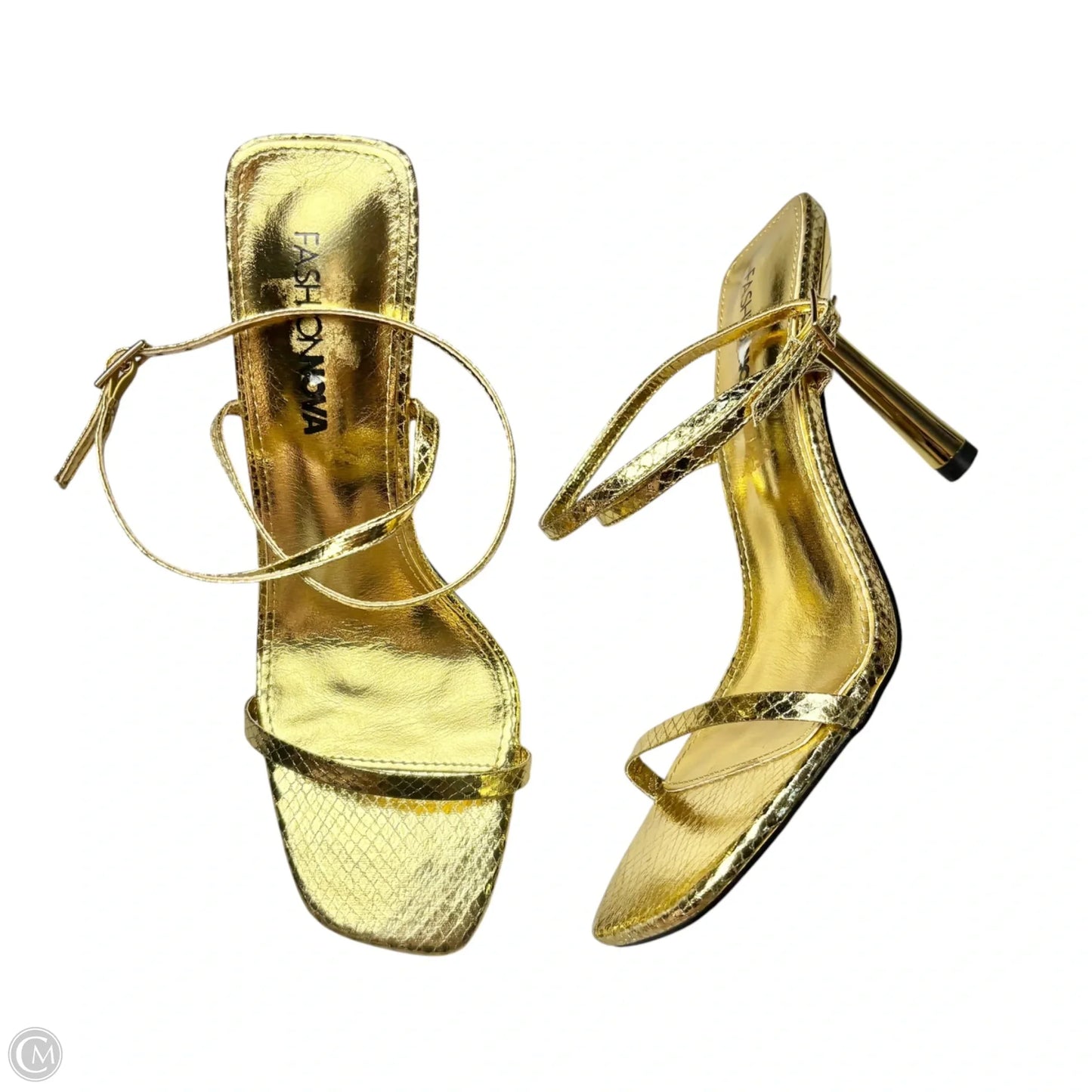 Shoes Heels Kitten By Fashion Nova In Gold, Size: 9