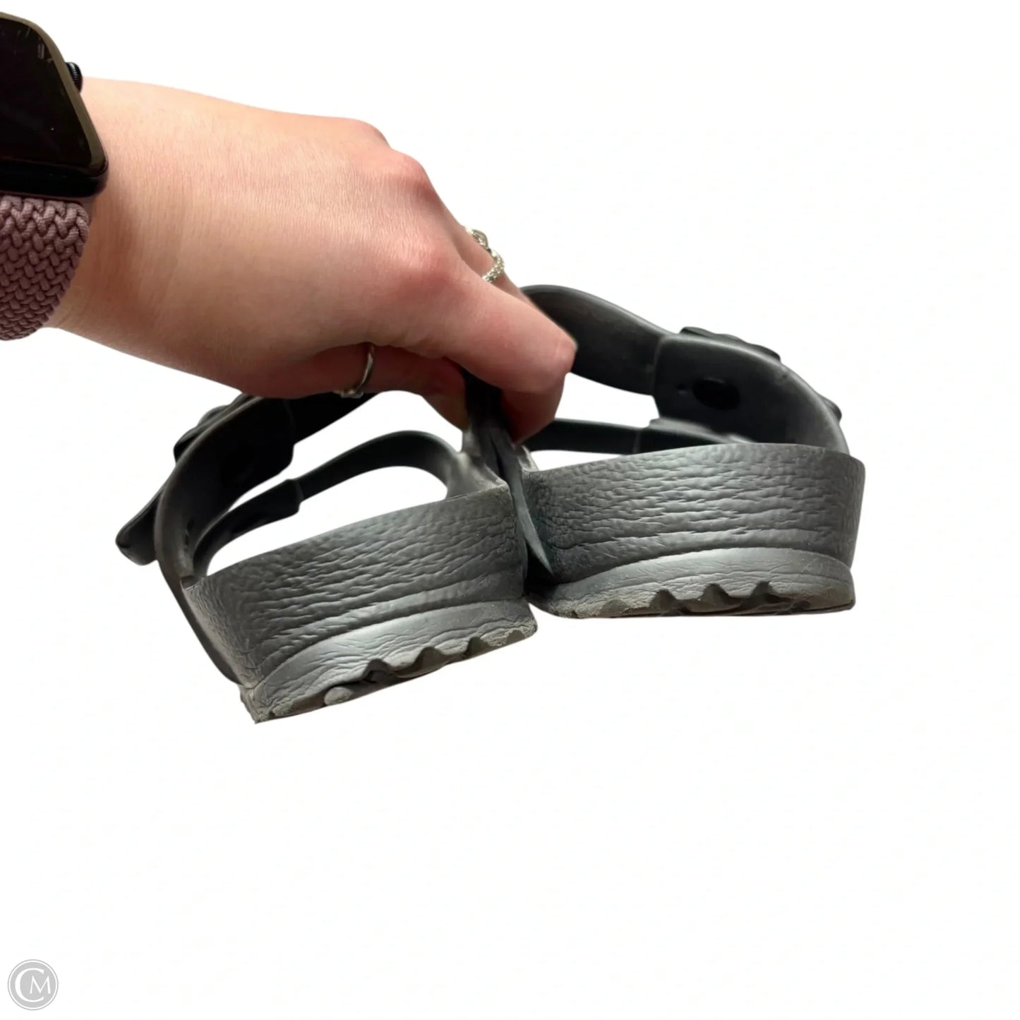 Sandals Flats By Birkenstock In Grey, Size: 9