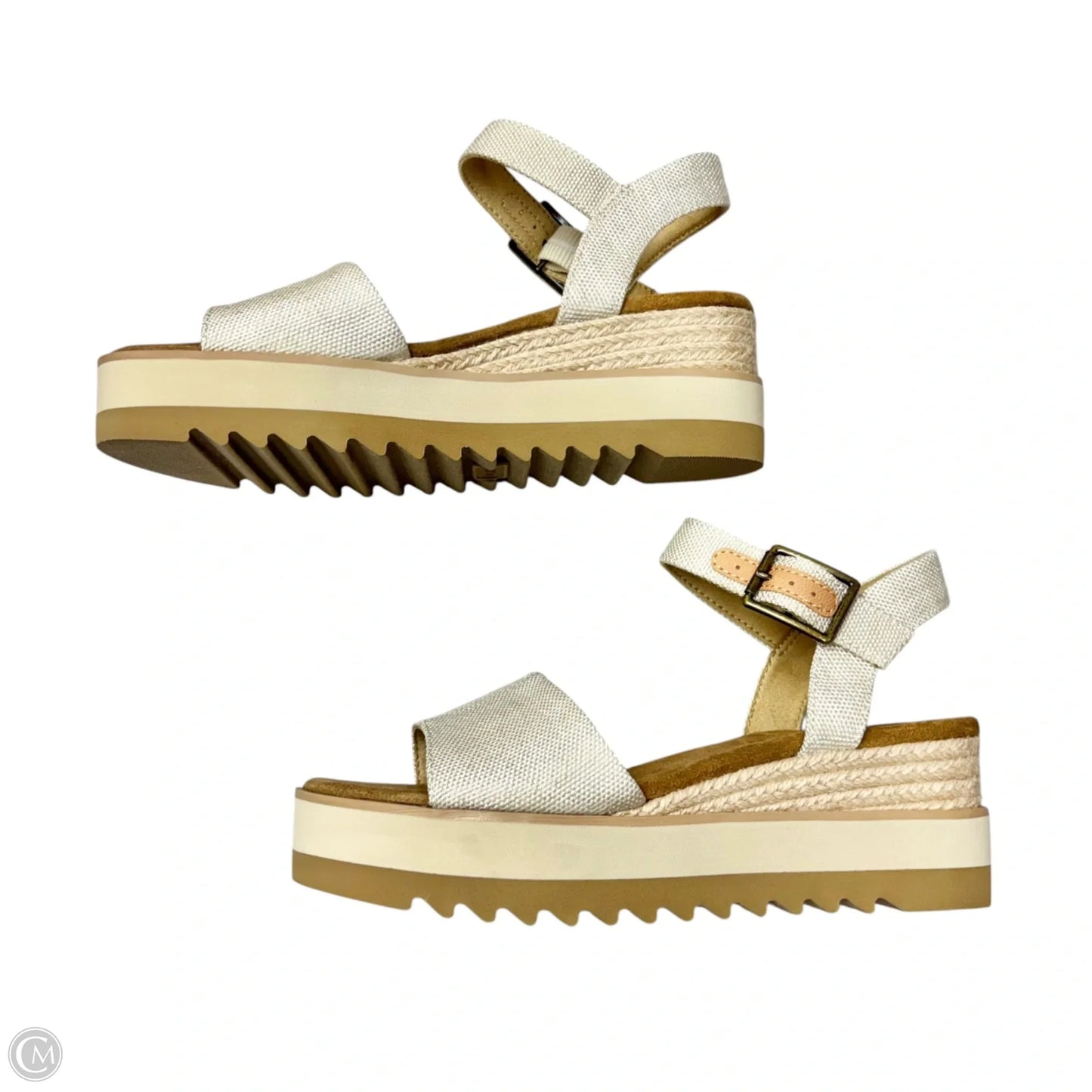 Sandals Heels Block By Toms In Beige, Size: 7.5