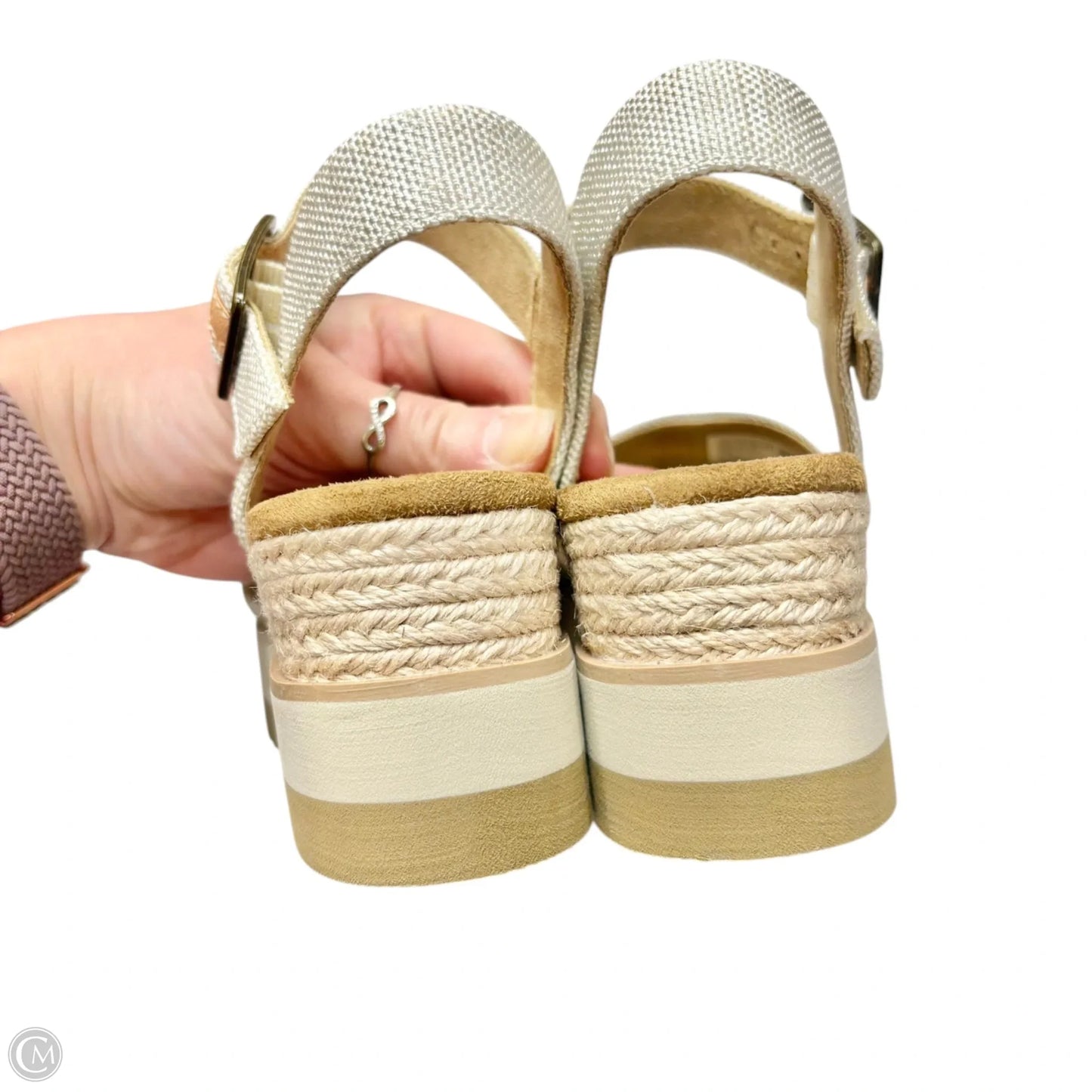 Sandals Heels Block By Toms In Beige, Size: 7.5