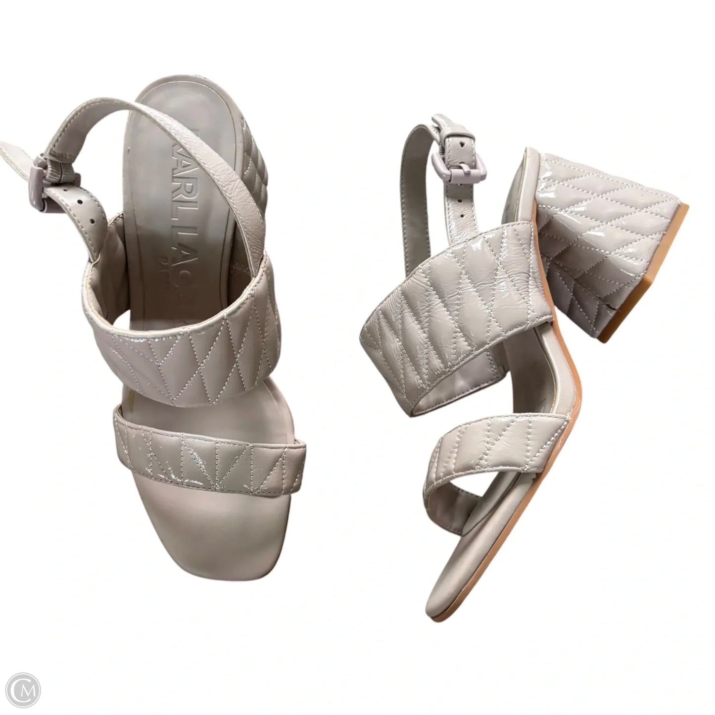 Shoes Designer By Karl Lagerfeld In Beige, Size: 7
