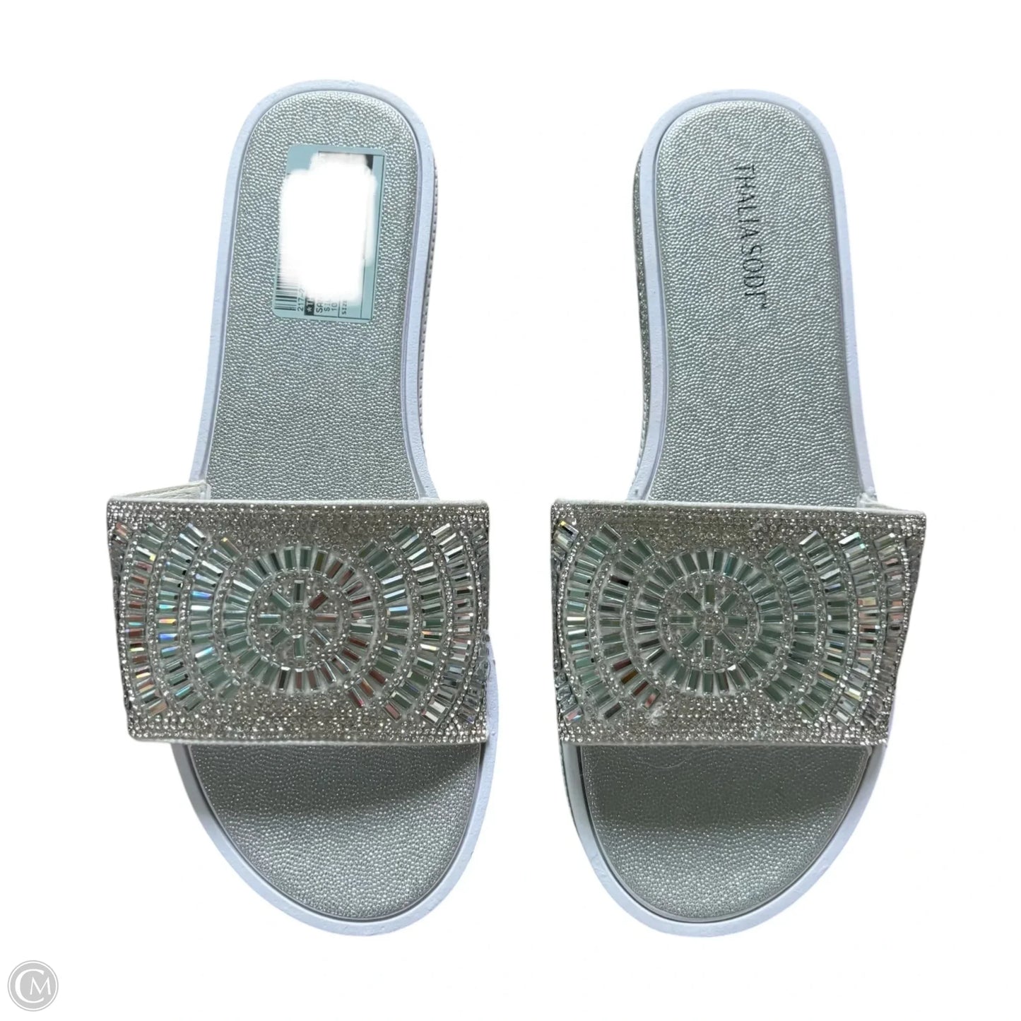 Sandals Flip Flops By Thalia Sodi In Silver, Size: 10