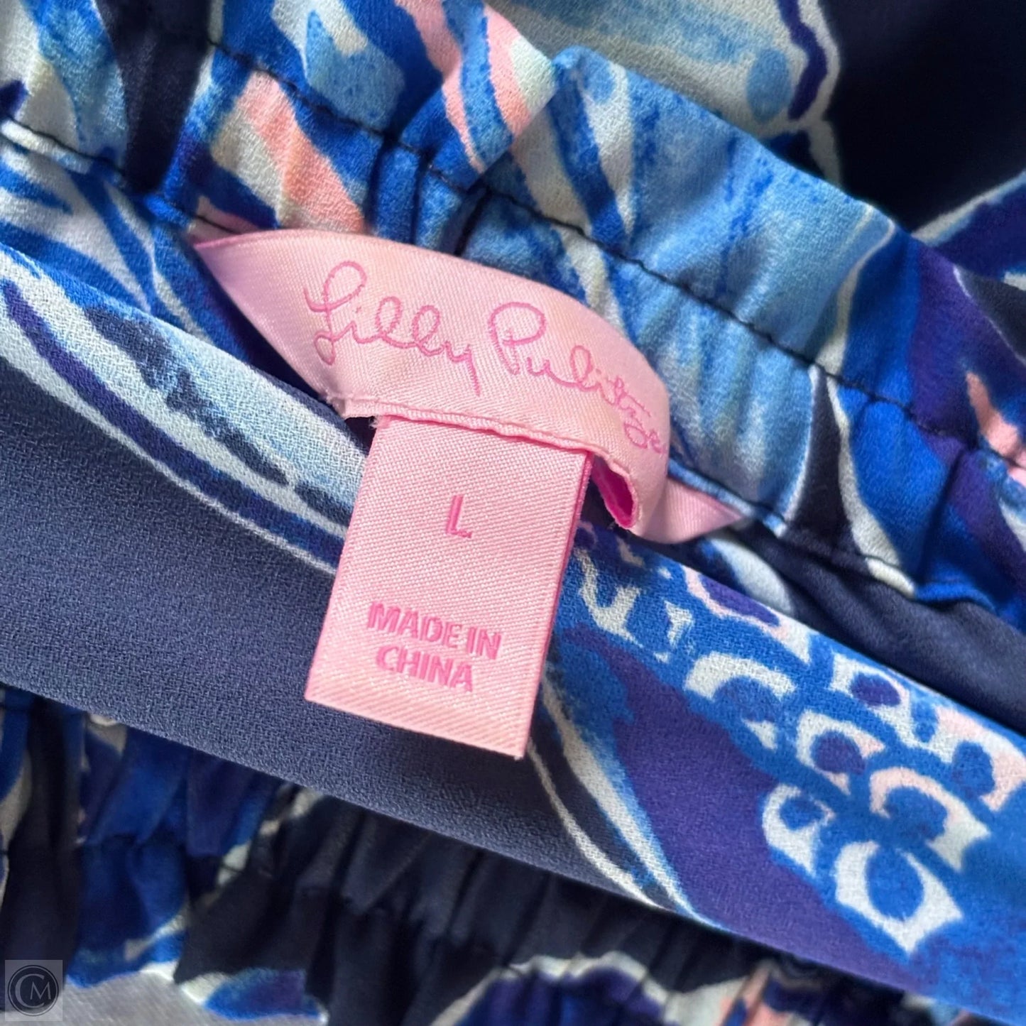 Top Long Sleeve Designer By Lilly Pulitzer In Black & Blue, Size: L