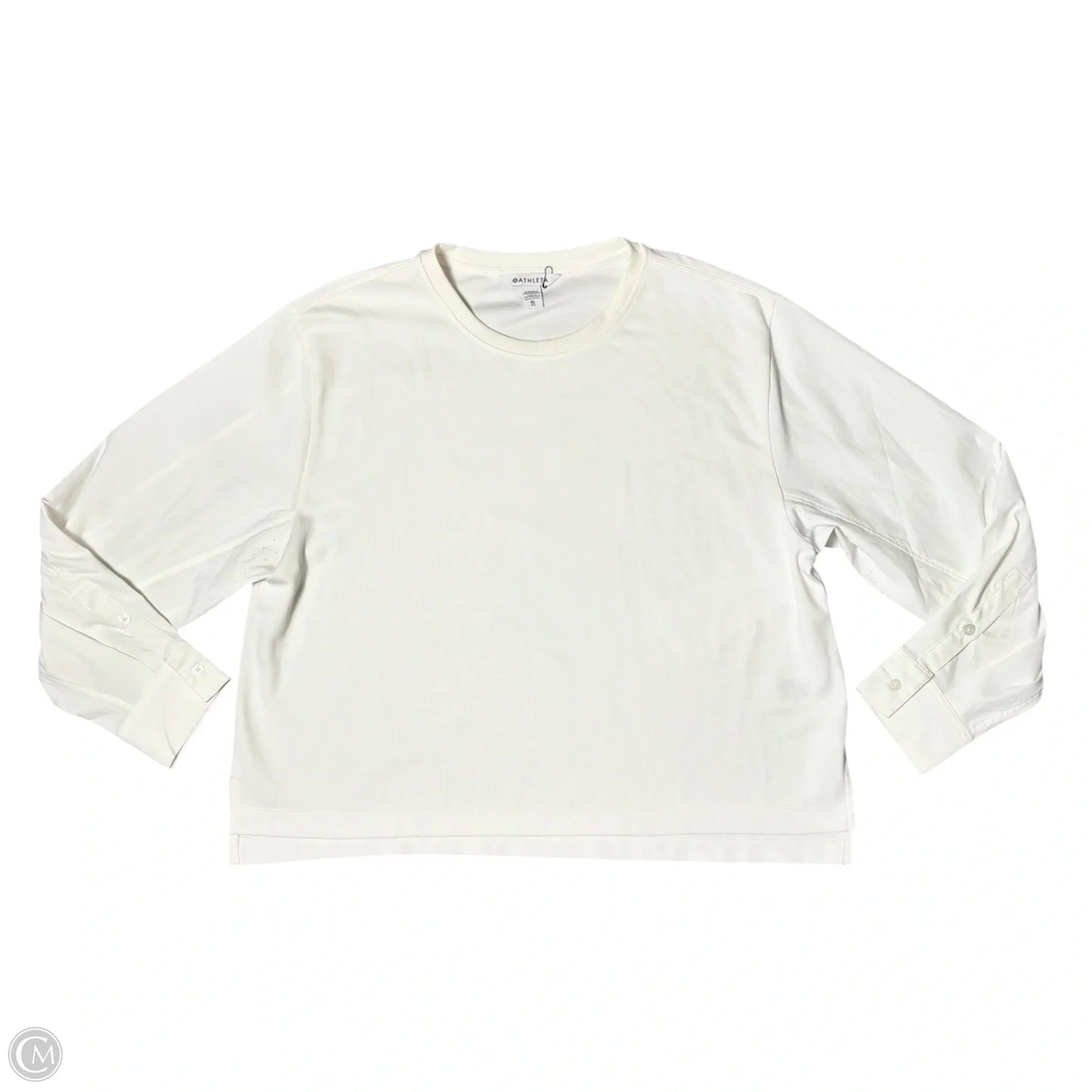 Athletic Top Long Sleeve Crewneck By Athleta In White, Size: Xl