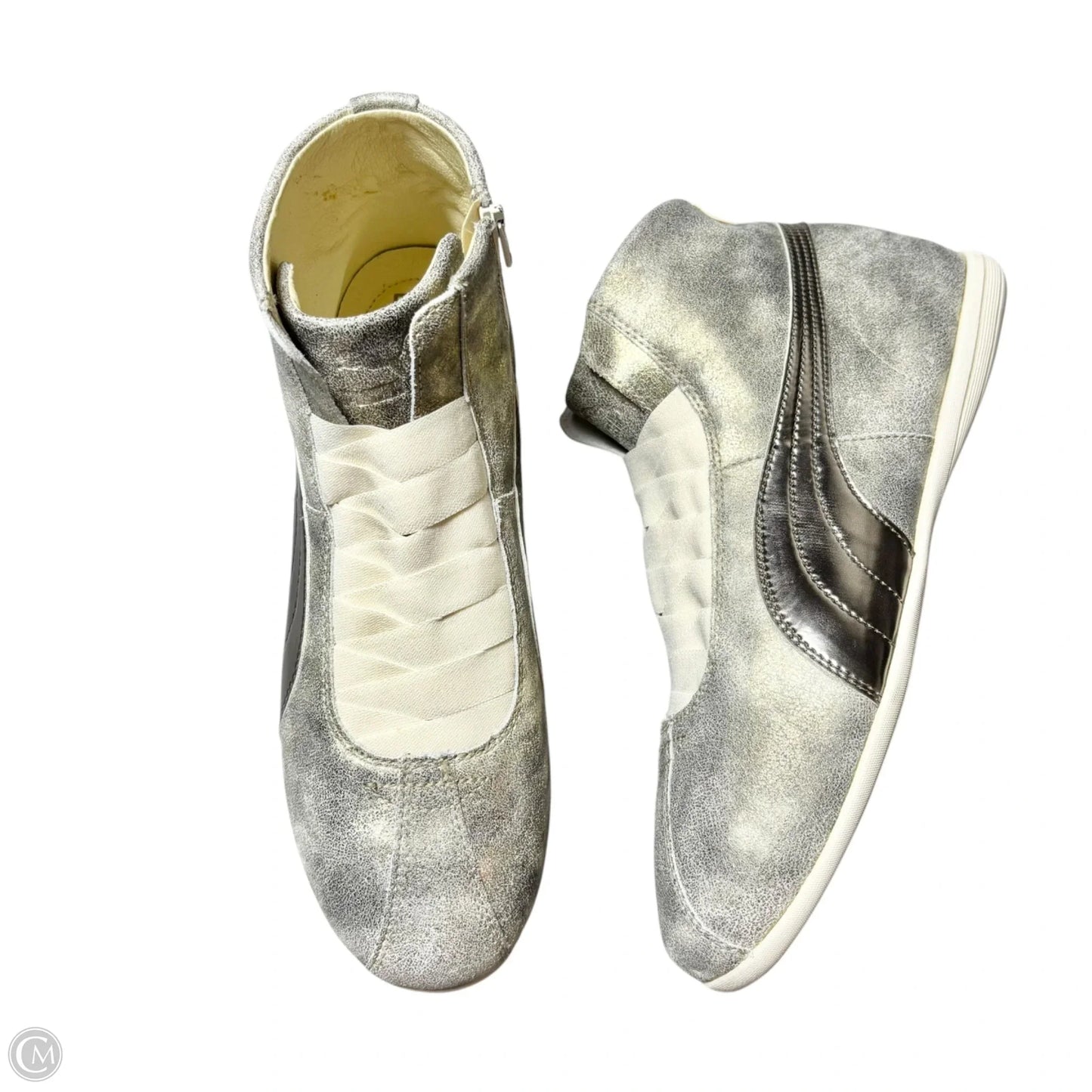 Shoes Sneakers By Puma In Gold & Silver, Size: 9