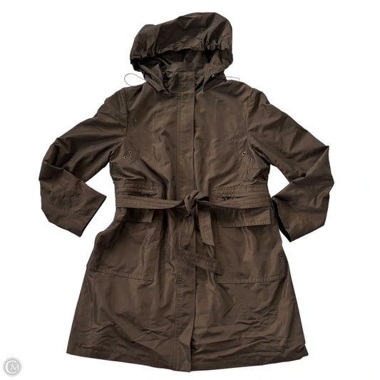 Coat Raincoat By Talbots In Brown, Size: L