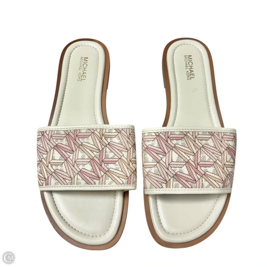 Sandals Flats By Michael By Michael Kors In Pink & Tan, Size: 6.5