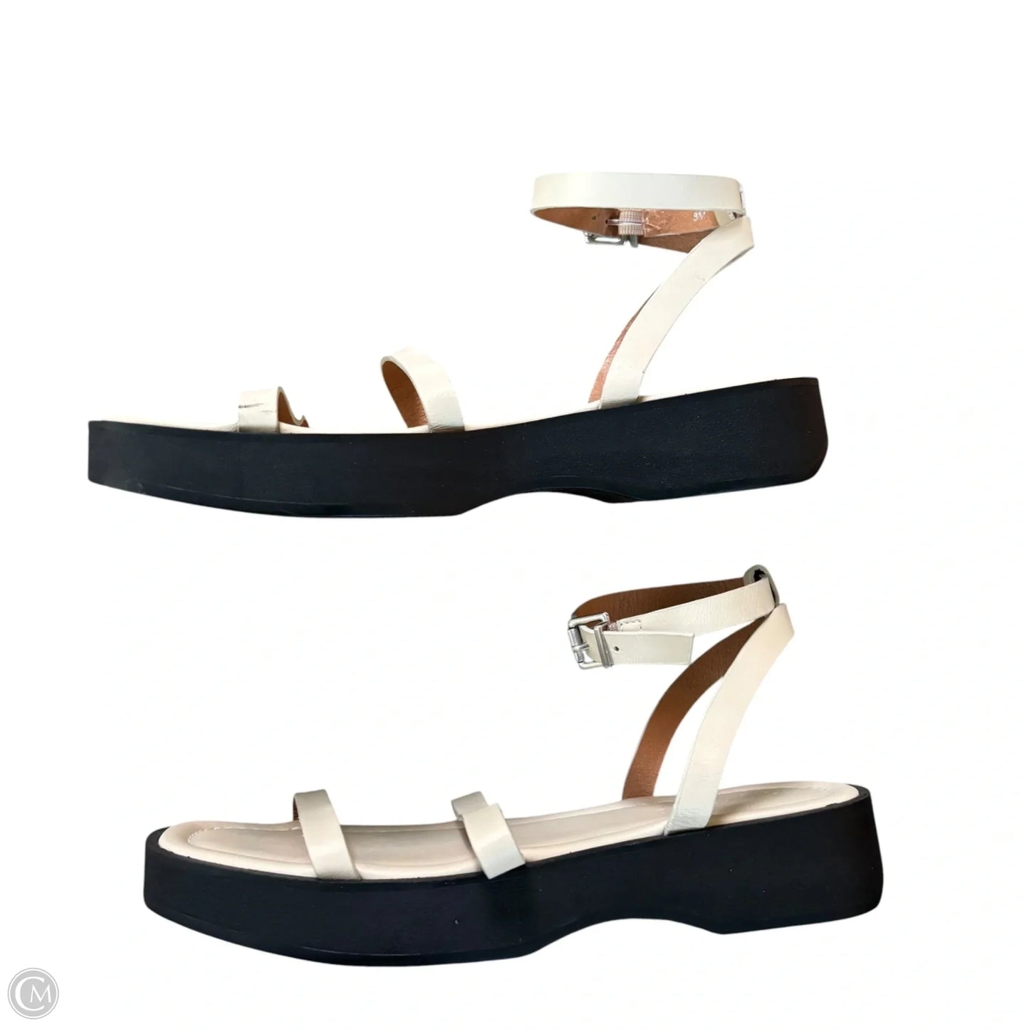 Sandals Flats By Madewell In Black & Tan, Size: 8