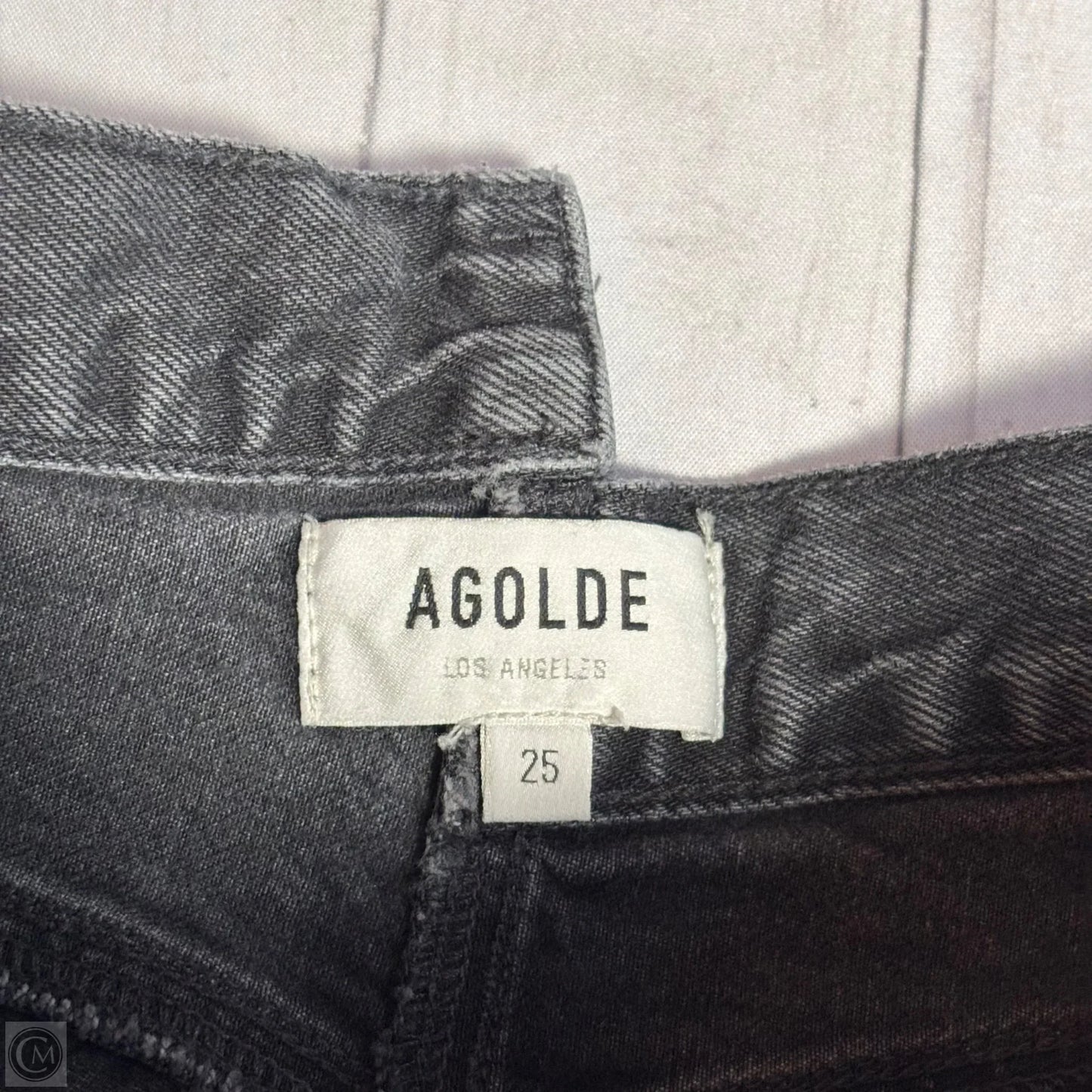 Jeans Straight By Agolde In Black Denim, Size: 2