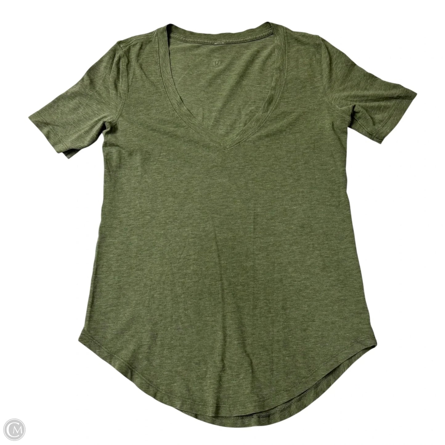 Athletic Top Short Sleeve By Lululemon In Green, Size: S