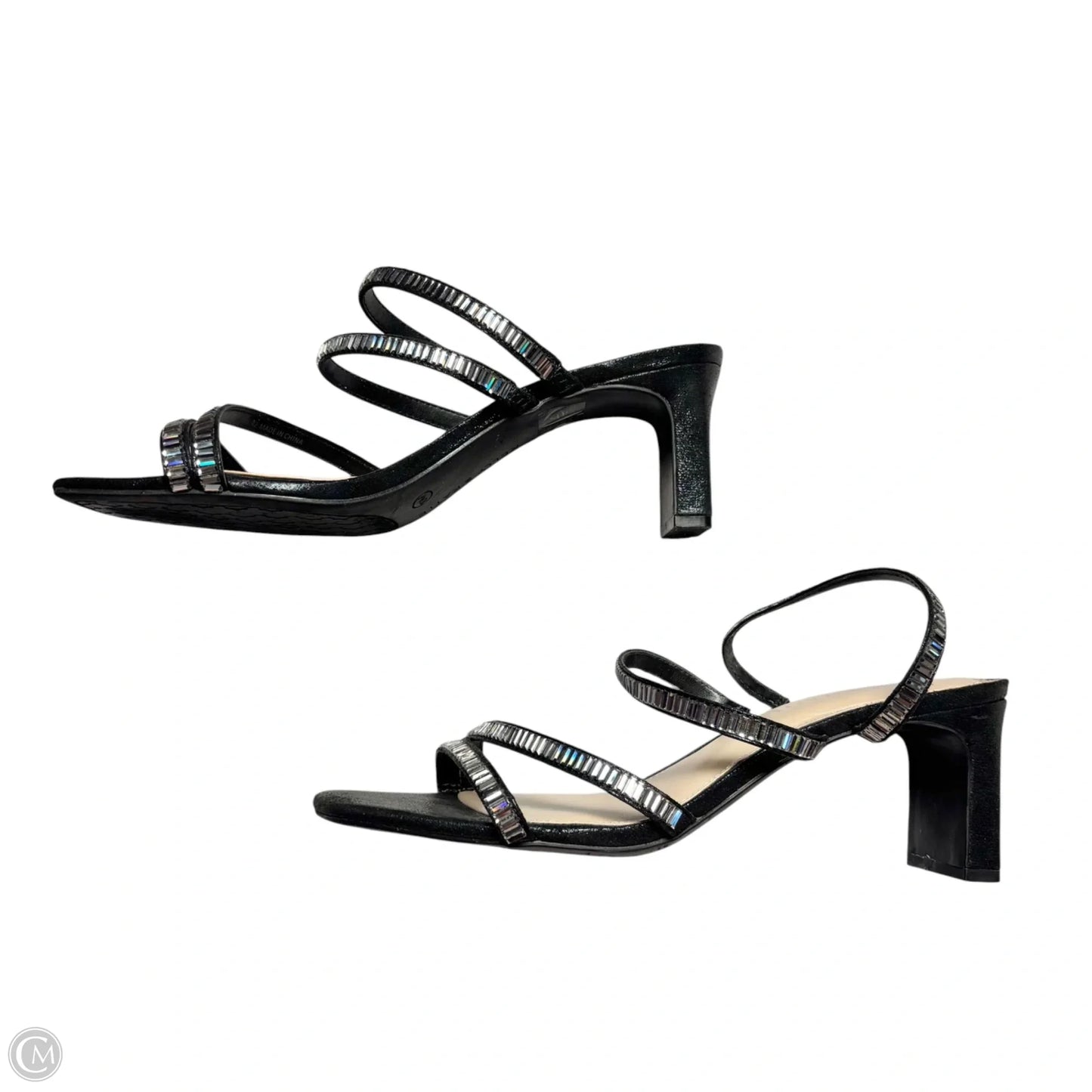 Sandals Heels Block By Kelly And Katie In Black, Size: 10