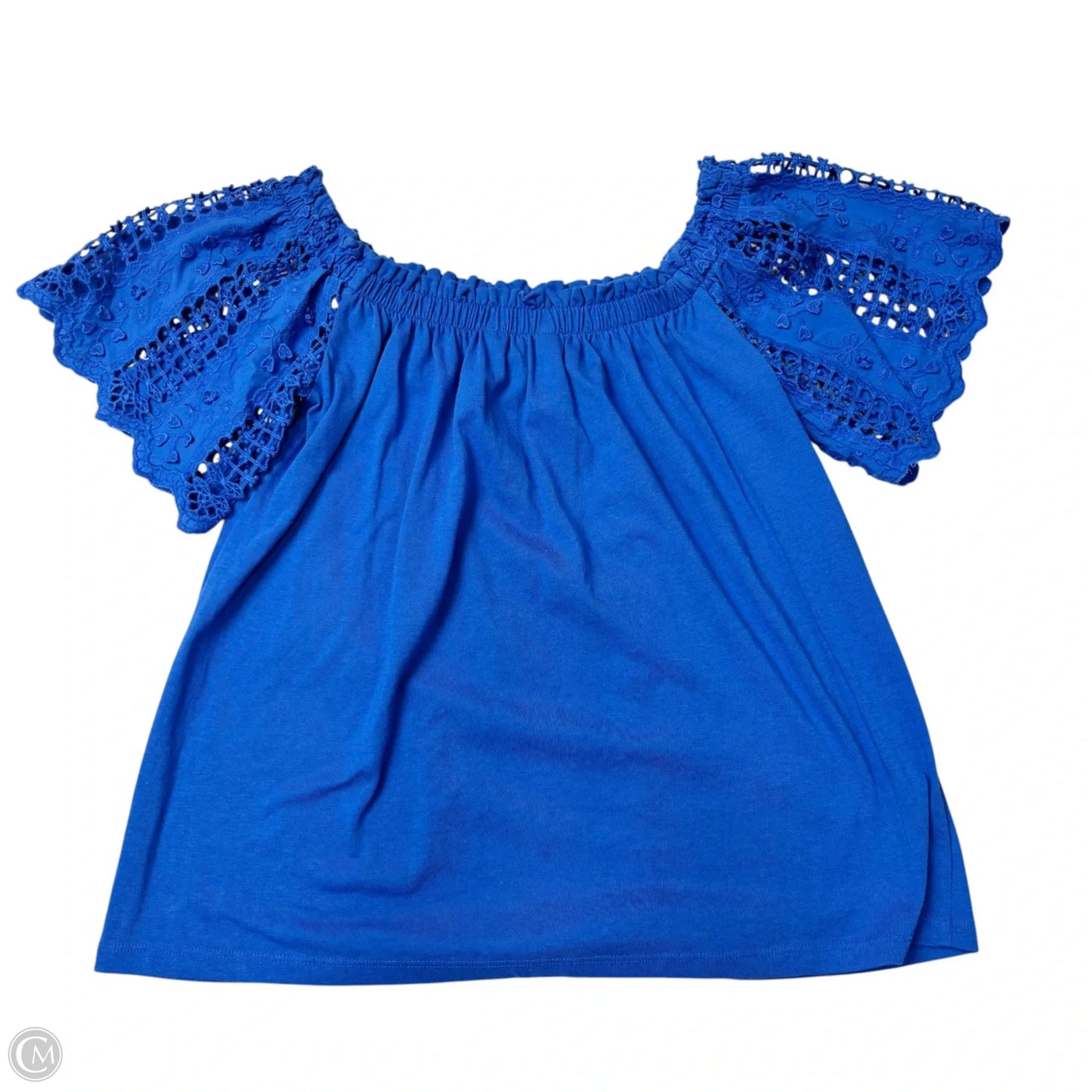Top Short Sleeve Designer By Lilly Pulitzer In Blue, Size: S