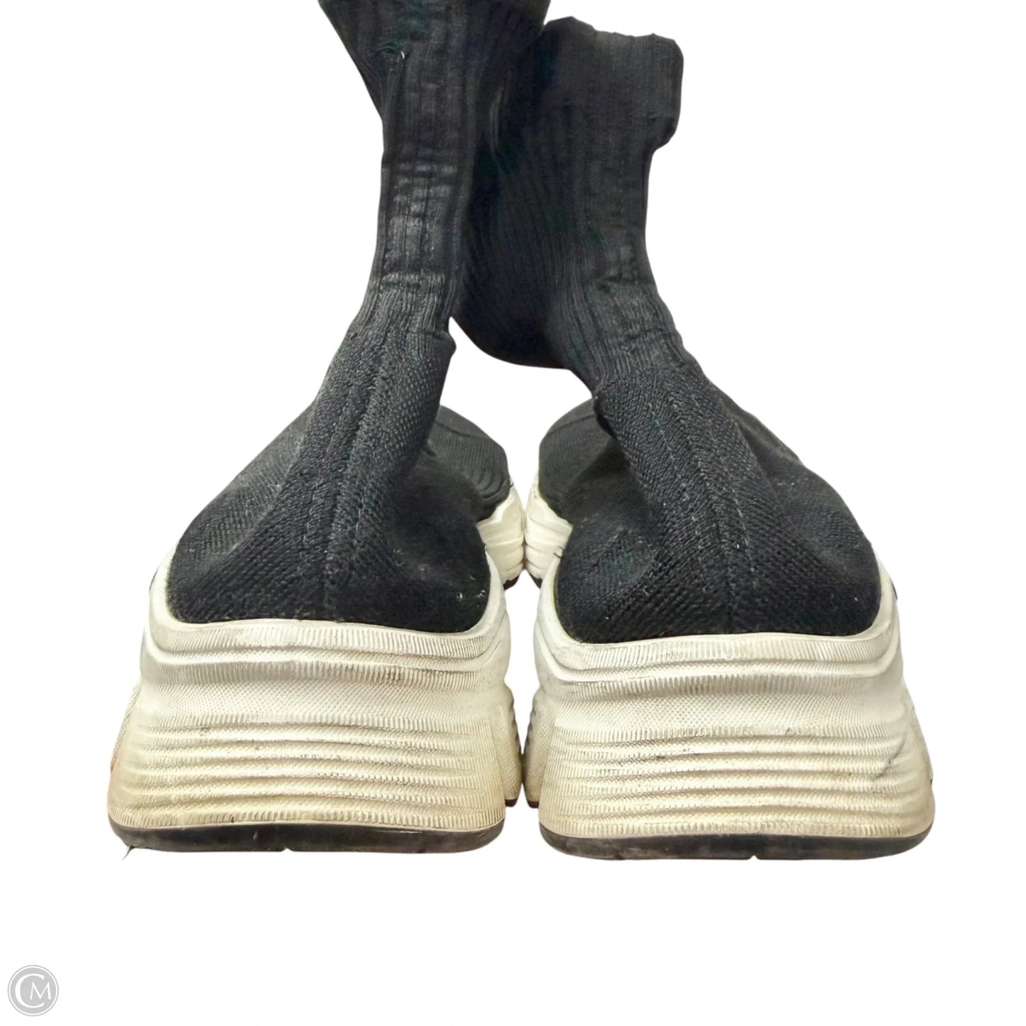 Shoes Luxury Designer By Balenciaga In Black & White, Size: 8