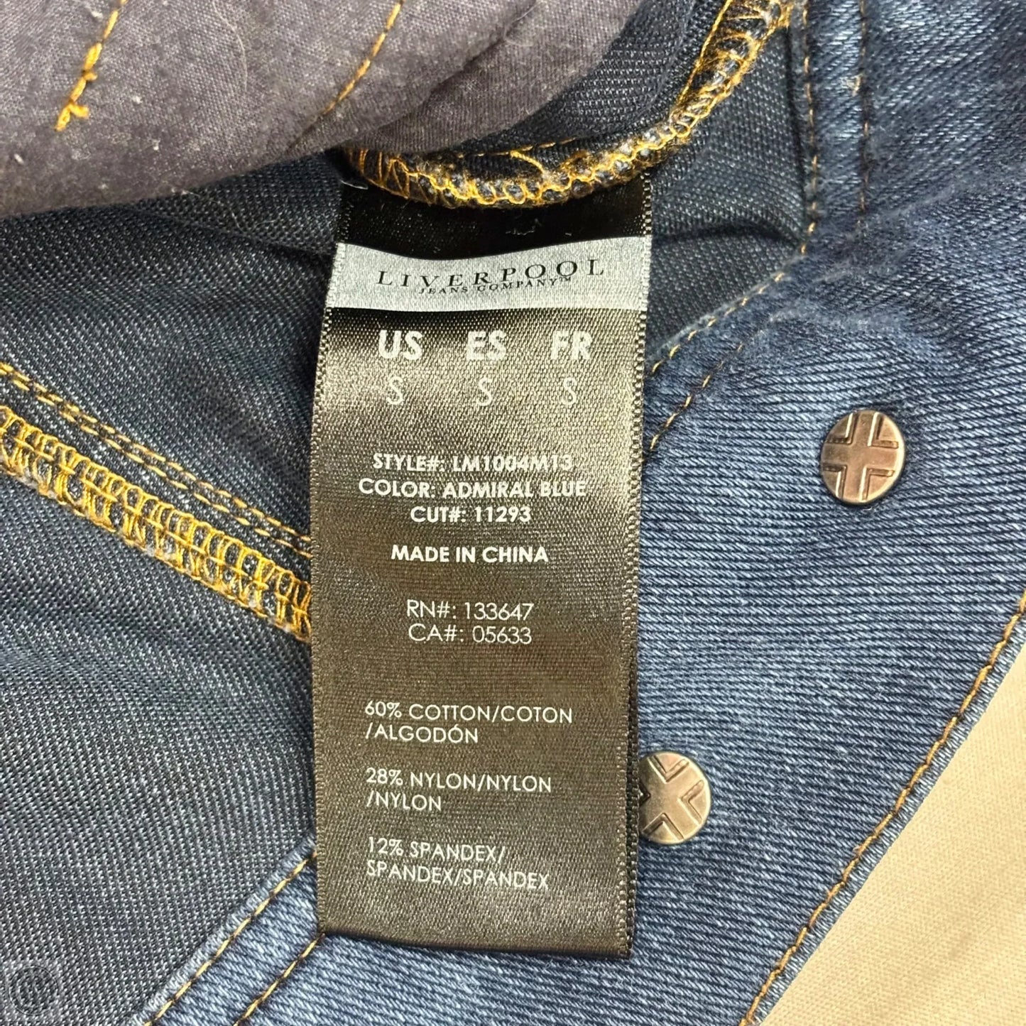 Jacket Denim By Liverpool In Blue Denim, Size: S