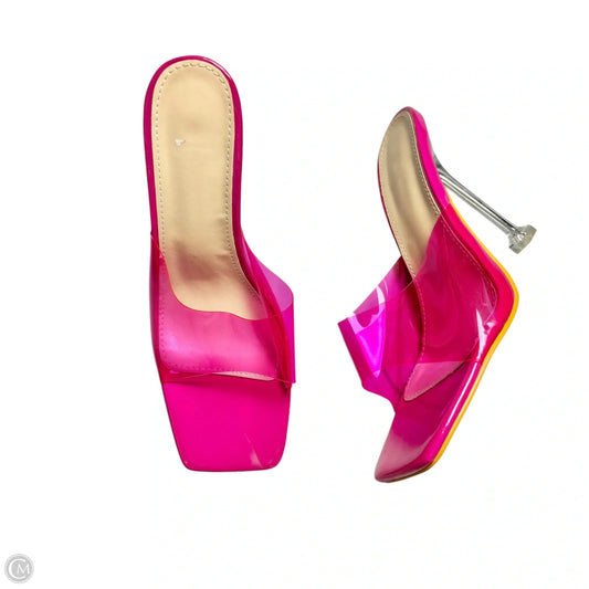 Sandals Heels Stiletto In Pink, Size: 11.5