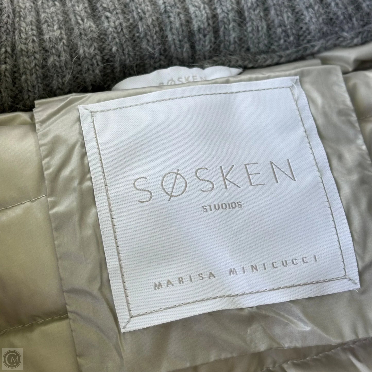 Jacket Puffer & Quilted By Sosken In Grey, Size: S