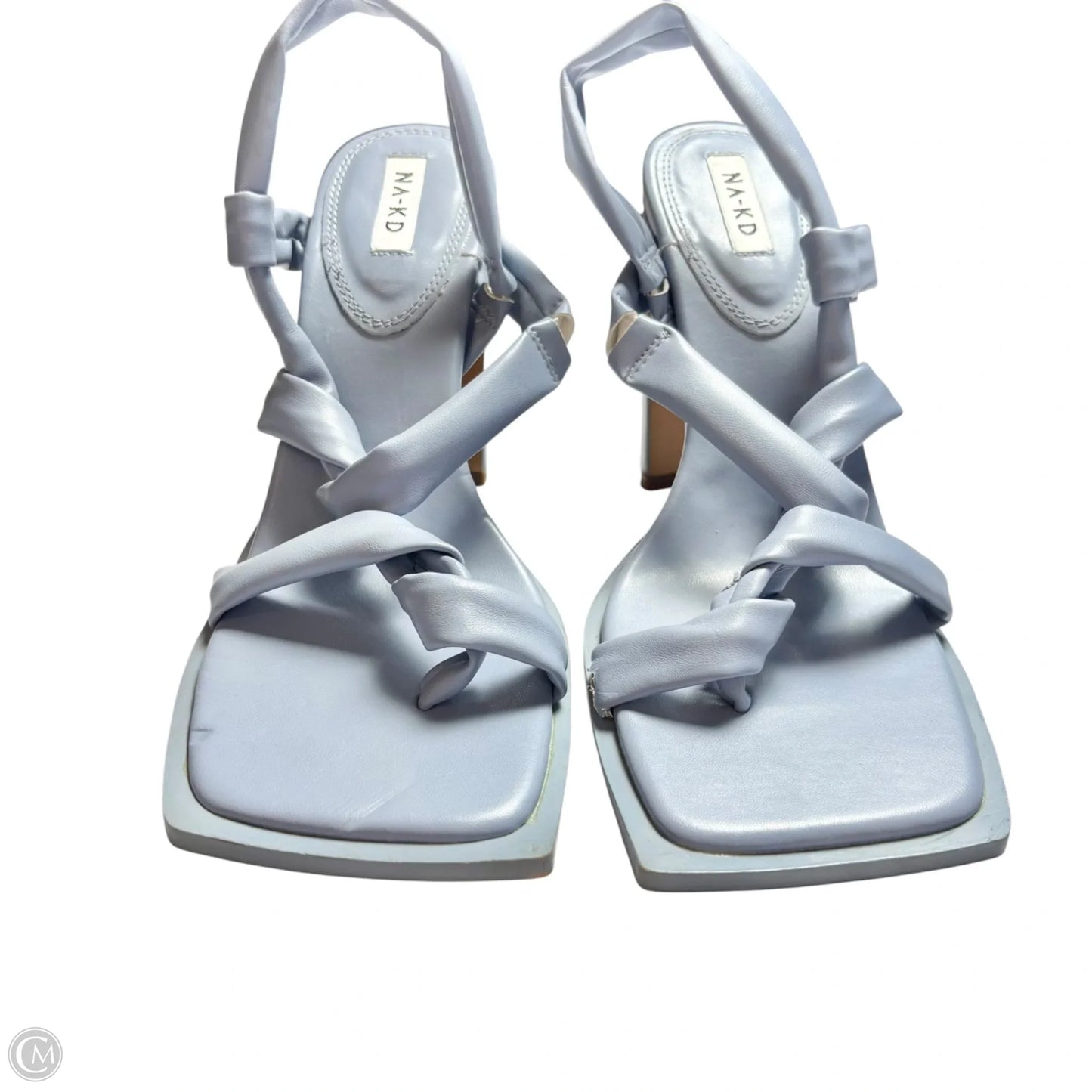 Sandals Heels Block By Na-kd In Blue, Size: 10.5