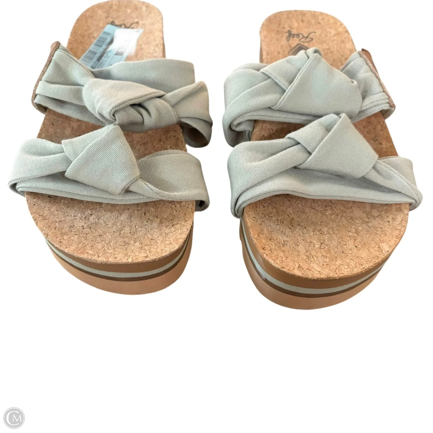 Sandals Flats By Reef In Green & Tan, Size: 8