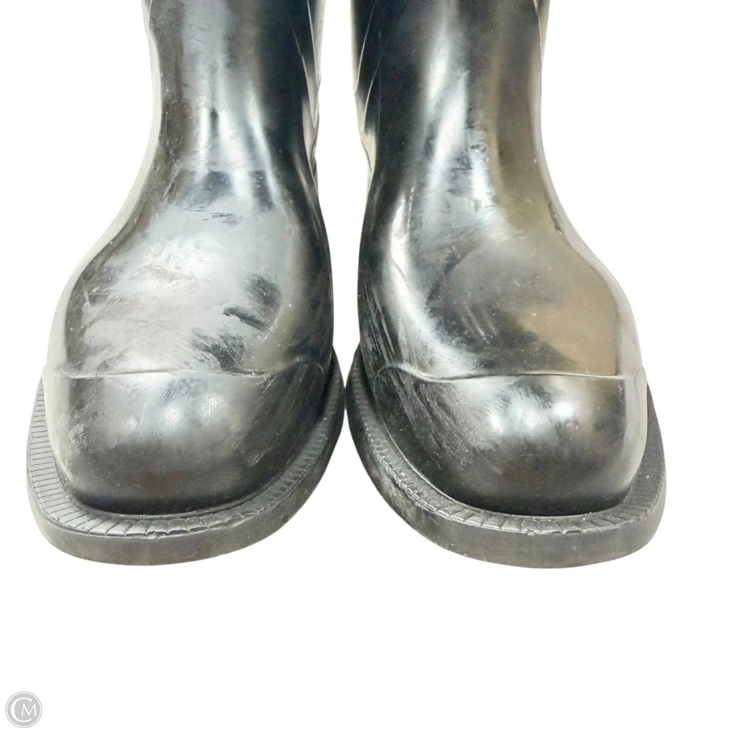 Boots Luxury Designer By Burberry In Black & Brown, Size: 7.5