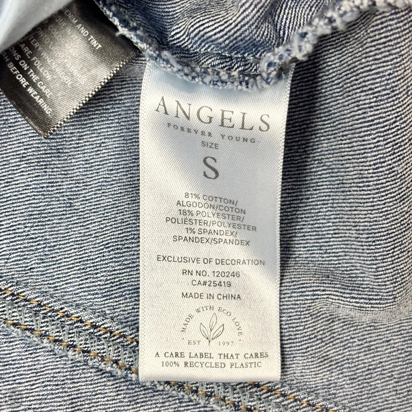 Jacket Denim By Angels In Blue Denim, Size: S