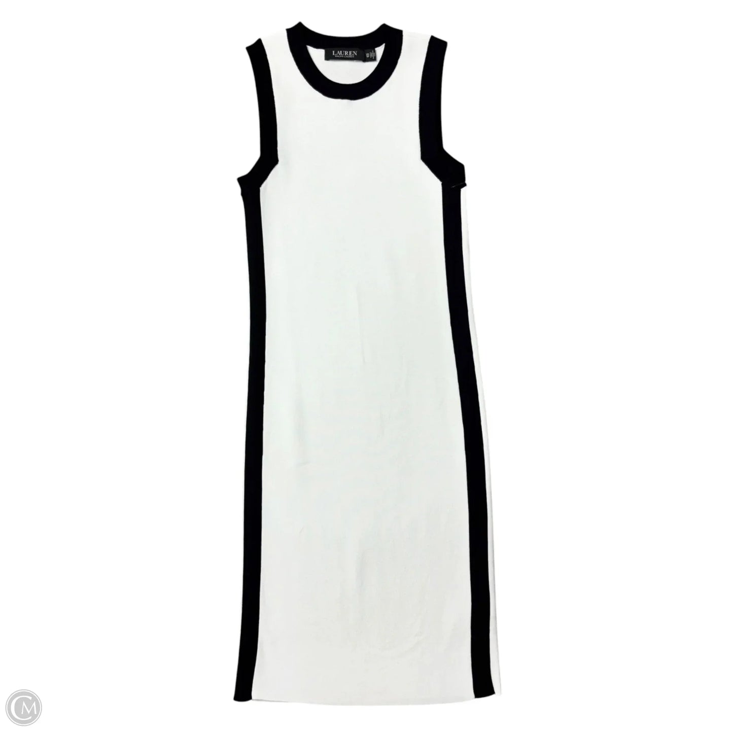 Dress Casual Midi By Lauren By Ralph Lauren In Black & White, Size: Xs