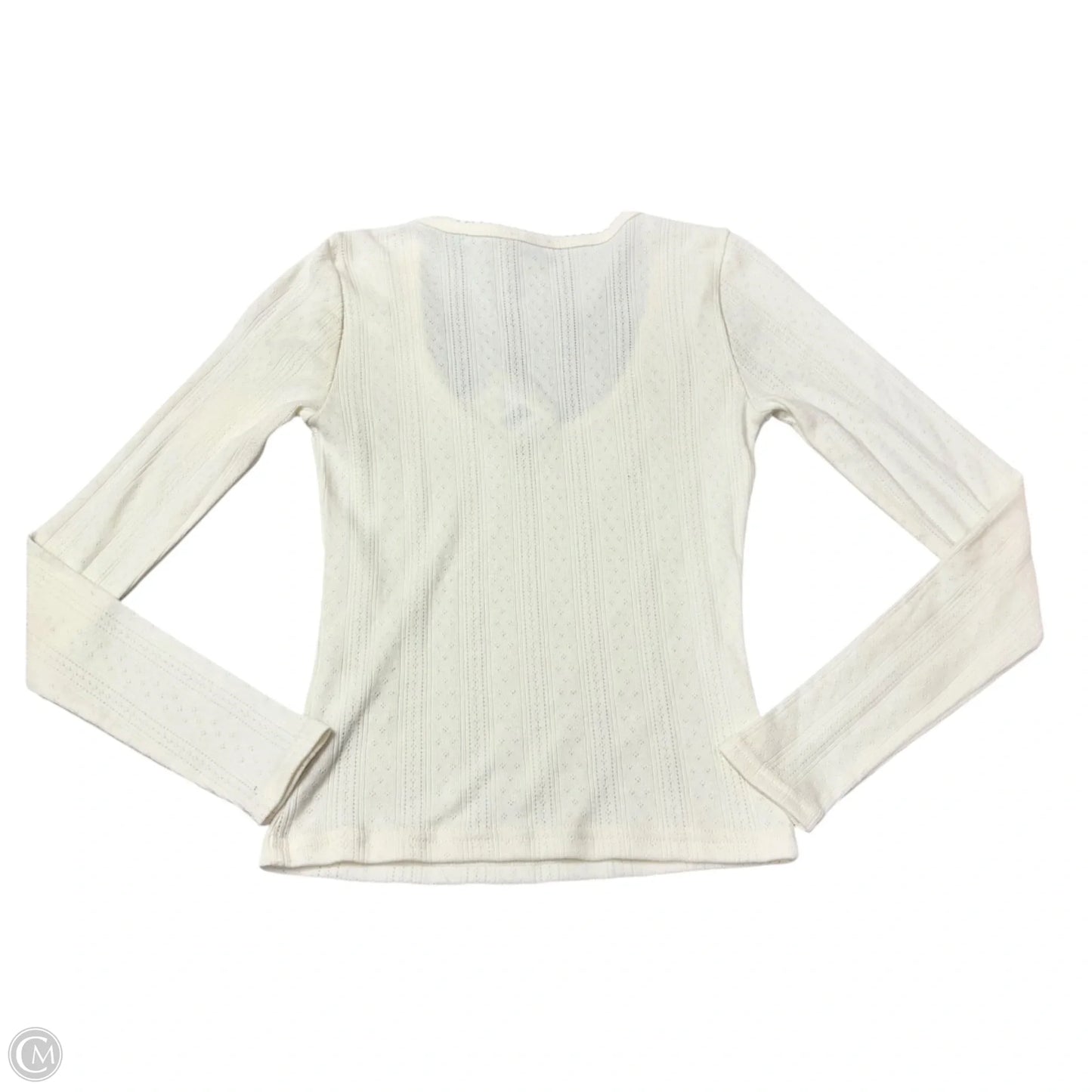 Top Long Sleeve By Faherty In Cream & Green, Size: S