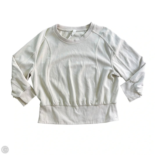 Athletic Top Long Sleeve Crewneck By Lululemon In Cream, Size: L