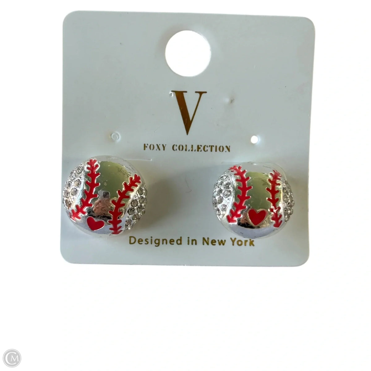 Earrings Stud Baseball