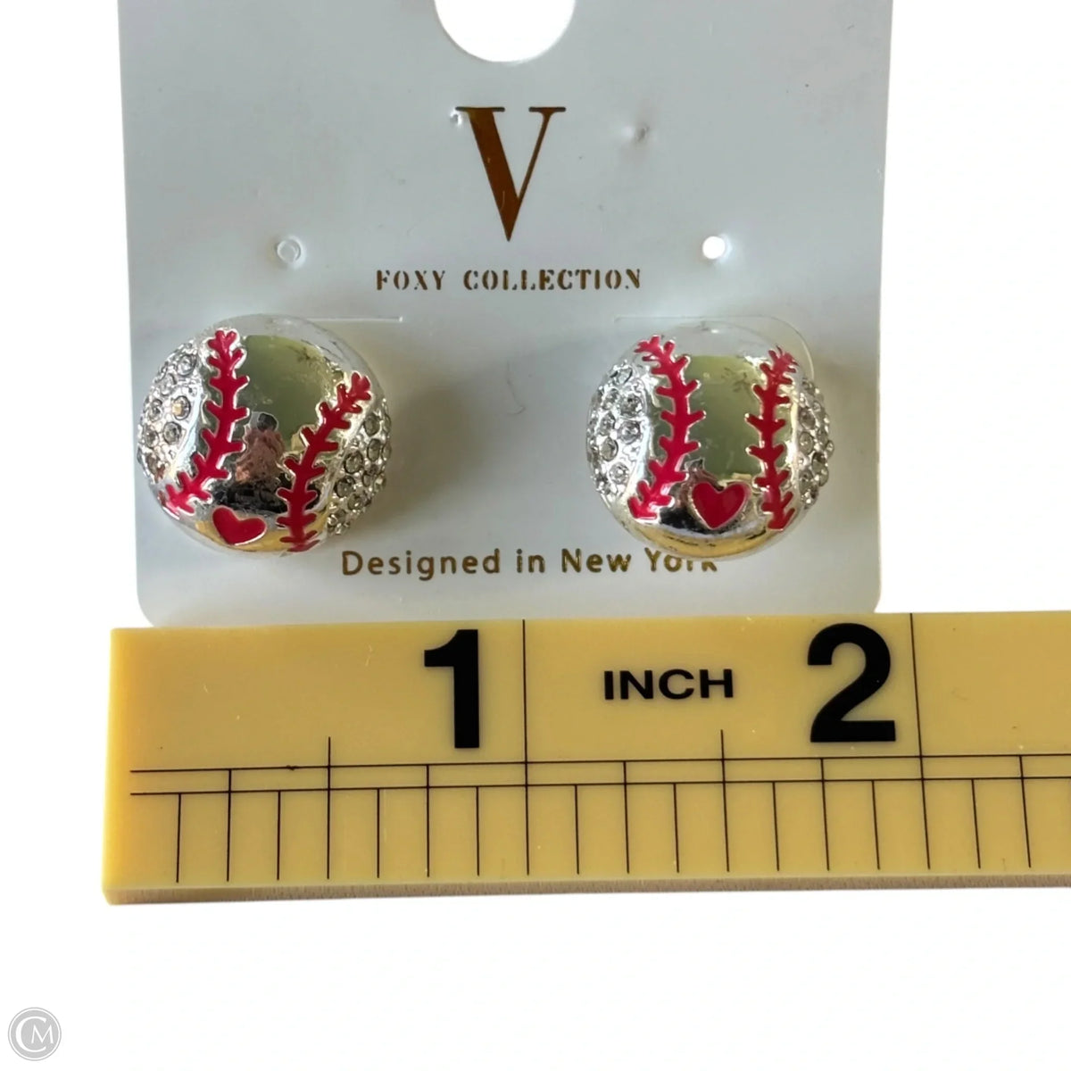 Earrings Stud Baseball