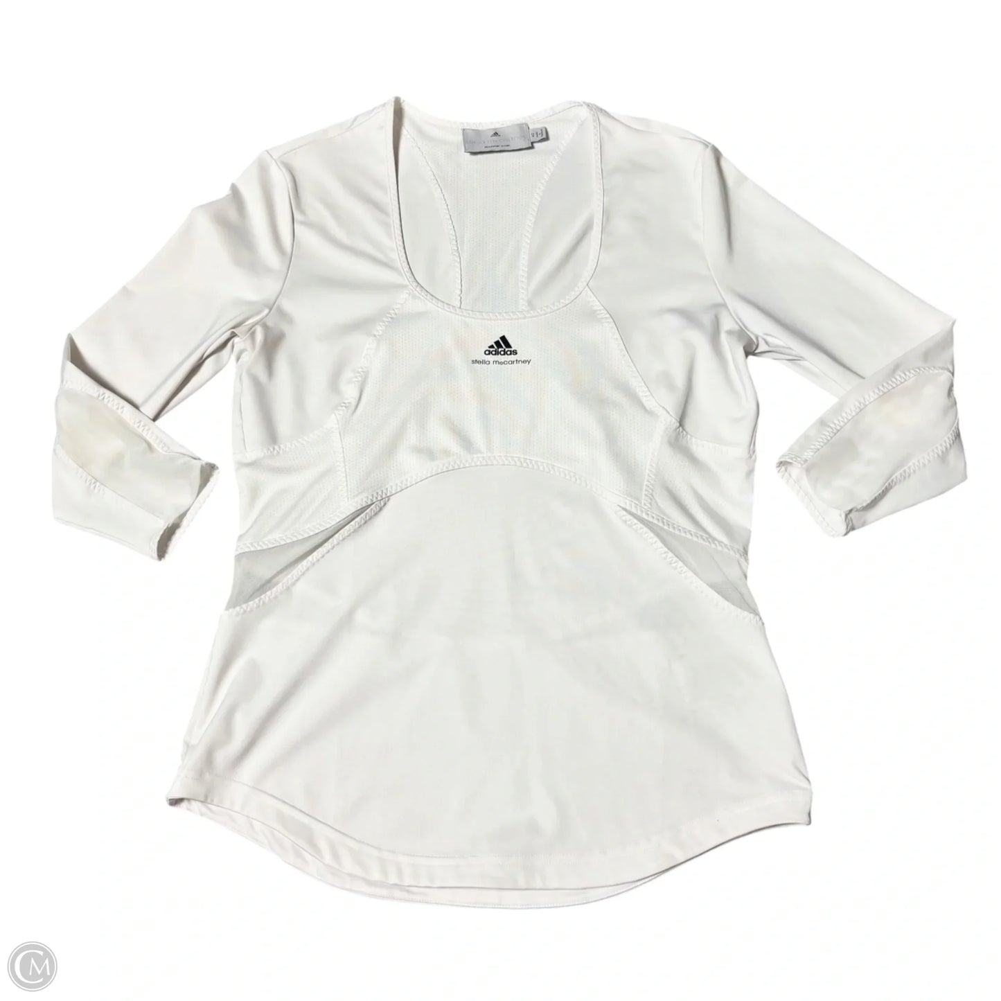 Athletic Top Long Sleeve Crewneck By Adidas In White, Size: M