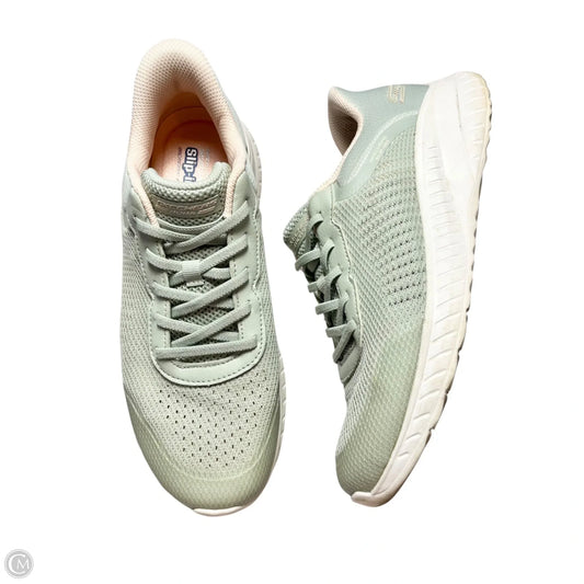 Shoes Sneakers By Skechers In Green & Pink, Size: 9.5